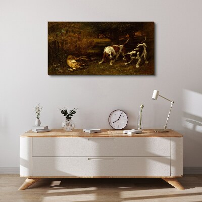 Obraz Canvas Psy w lesie