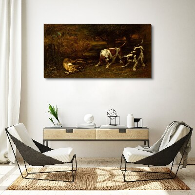 Obraz Canvas Psy w lesie