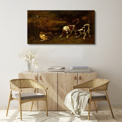 Obraz Canvas Psy w lesie