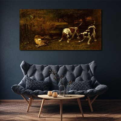 Obraz Canvas Psy w lesie