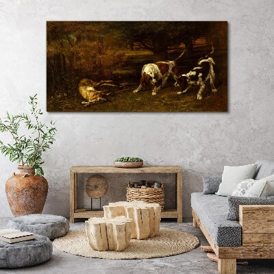 Obraz Canvas Psy w lesie