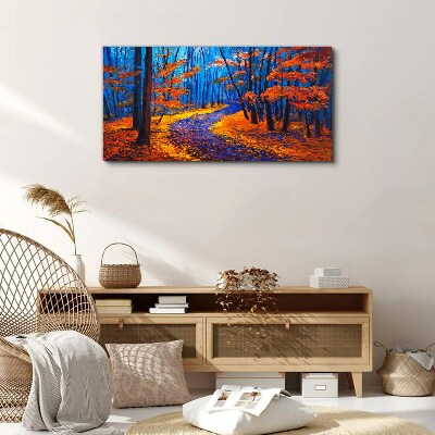 Obraz Canvas Jesienna aleja w kolorach zachodu