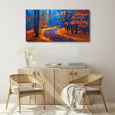 Obraz Canvas Jesienna aleja w kolorach zachodu
