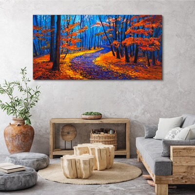 Obraz Canvas Jesienna aleja w kolorach zachodu