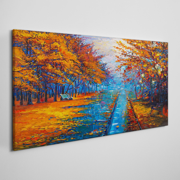 Obraz Canvas Złota jesień nad spokojną wodą