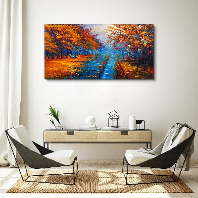 Obraz Canvas Złota jesień nad spokojną wodą