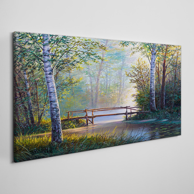Obraz Canvas Mostek w leśnym krajobrazie