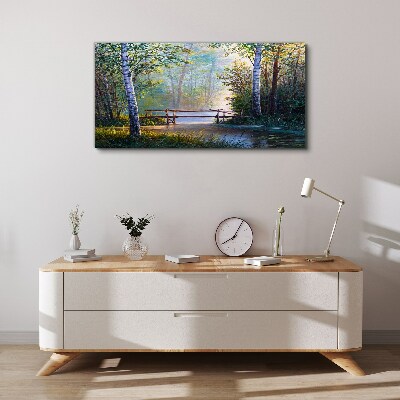 Obraz Canvas Mostek w leśnym krajobrazie