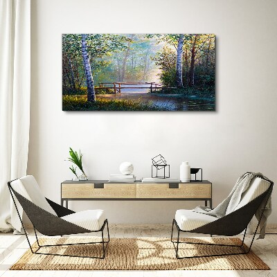 Obraz Canvas Mostek w leśnym krajobrazie