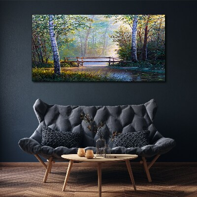 Obraz Canvas Mostek w leśnym krajobrazie