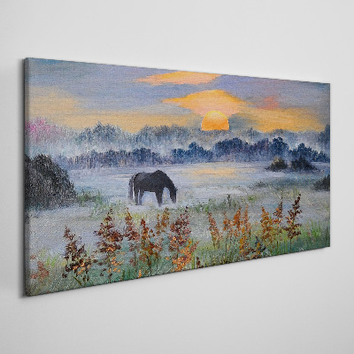 Obraz Canvas Łąka Zwierzę Zachód słońca