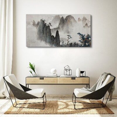 Obraz Canvas Górski pejzaż w mglistym krajobrazie