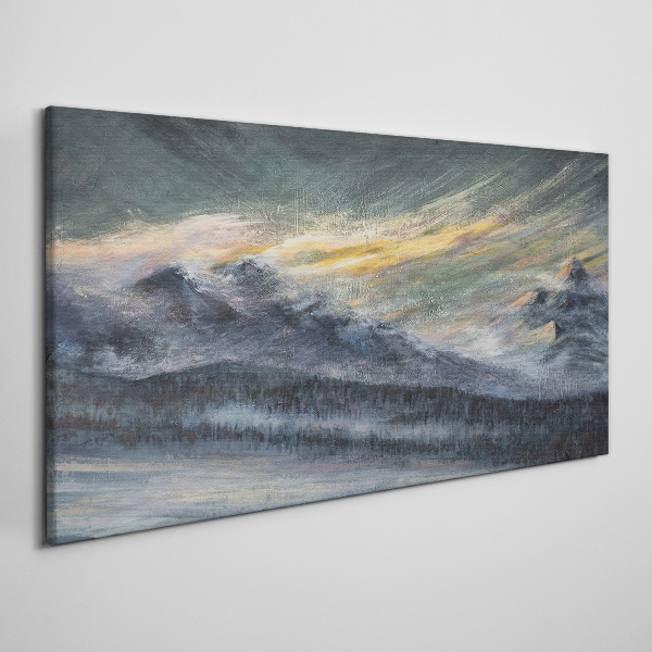 Obraz Canvas Górski krajobraz o zmierzchu
