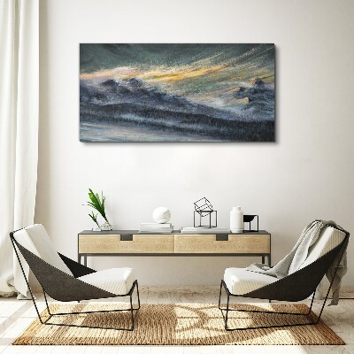 Obraz Canvas Górski krajobraz o zmierzchu