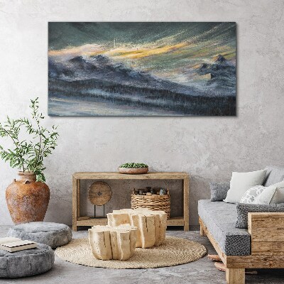 Obraz Canvas Górski krajobraz o zmierzchu