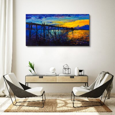 Obraz Canvas Zachód słońca nad molo
