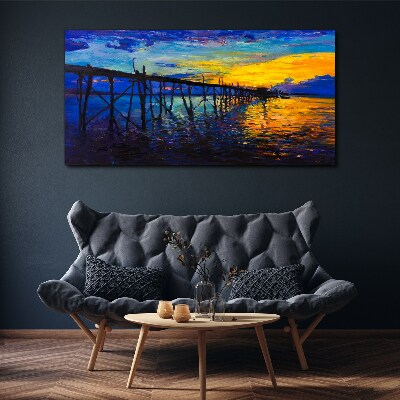 Obraz Canvas Zachód słońca nad molo