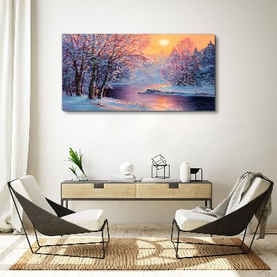 Obraz Canvas Zimowy pejzaż o wschodzie słońca