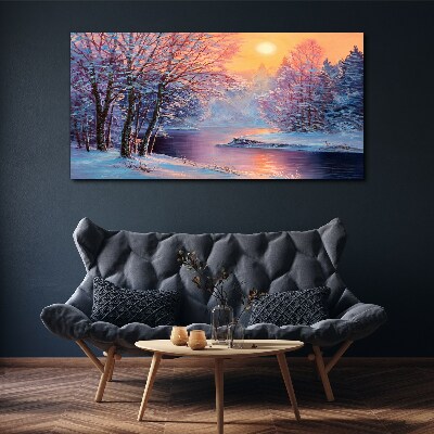 Obraz Canvas Zimowy pejzaż o wschodzie słońca