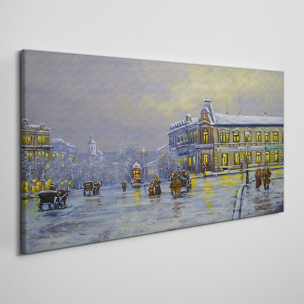Obraz Canvas Zimowy wieczór w mieście