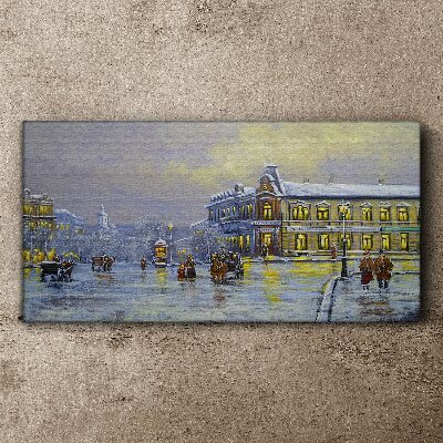 Obraz Canvas Zimowy wieczór w mieście