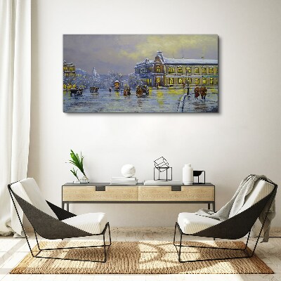 Obraz Canvas Zimowy wieczór w mieście