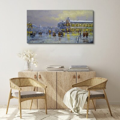 Obraz Canvas Zimowy wieczór w mieście