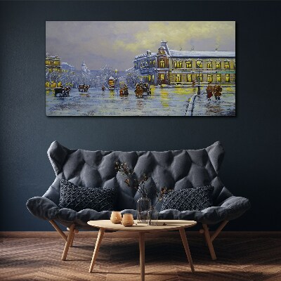 Obraz Canvas Zimowy wieczór w mieście