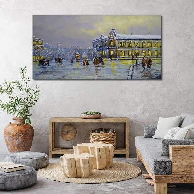 Obraz Canvas Zimowy wieczór w mieście
