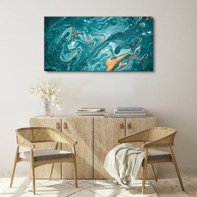 Obraz Canvas Oceaniczne fale z miedzianymi akcentami