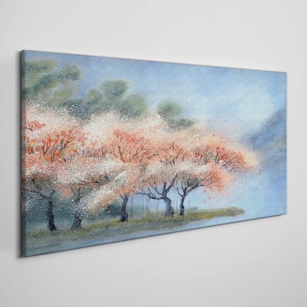 Obraz Canvas Wiosenne drzewa w pastelowych barwach