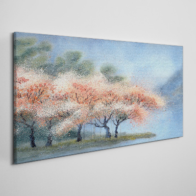Obraz Canvas Wiosenne drzewa w pastelowych barwach