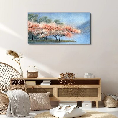 Obraz Canvas Wiosenne drzewa w pastelowych barwach