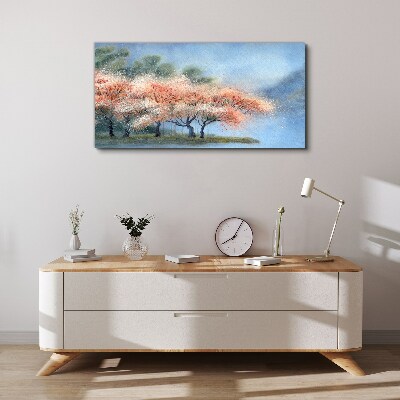 Obraz Canvas Wiosenne drzewa w pastelowych barwach