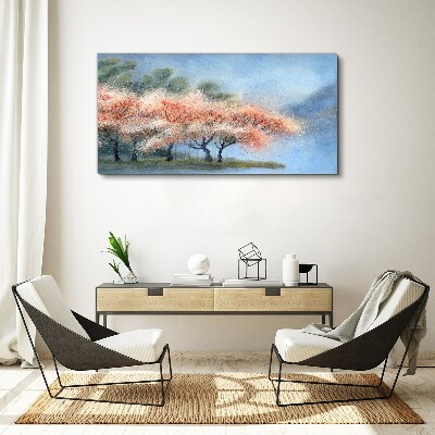 Obraz Canvas Wiosenne drzewa w pastelowych barwach