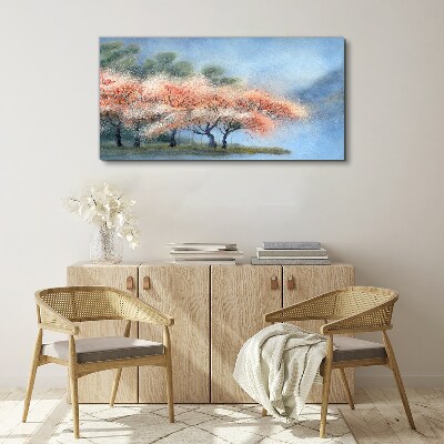 Obraz Canvas Wiosenne drzewa w pastelowych barwach