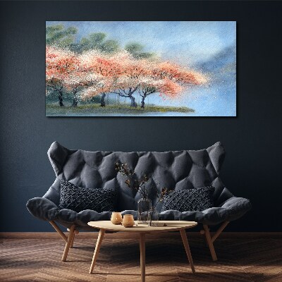 Obraz Canvas Wiosenne drzewa w pastelowych barwach