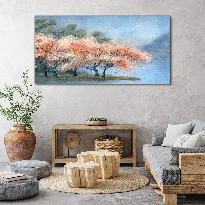 Obraz Canvas Wiosenne drzewa w pastelowych barwach