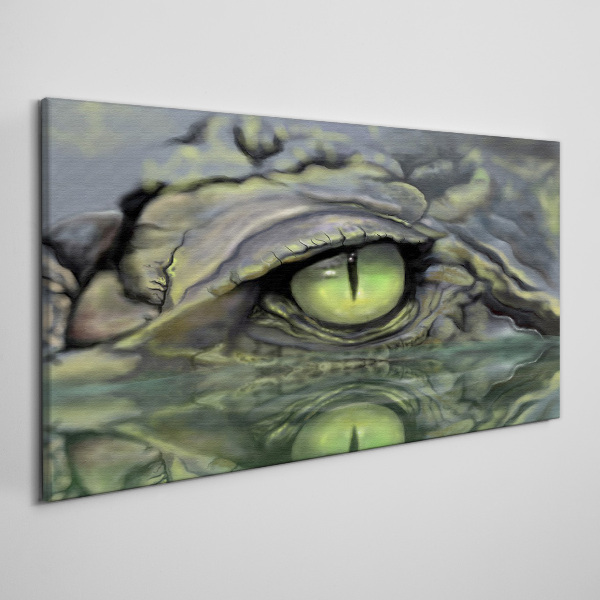 Obraz Canvas Oko żaby w odbiciu wody