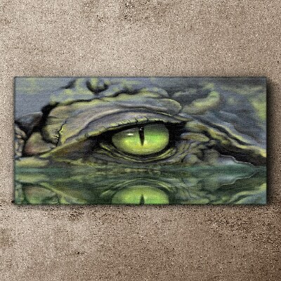 Obraz Canvas Oko żaby w odbiciu wody