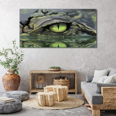 Obraz Canvas Oko żaby w odbiciu wody