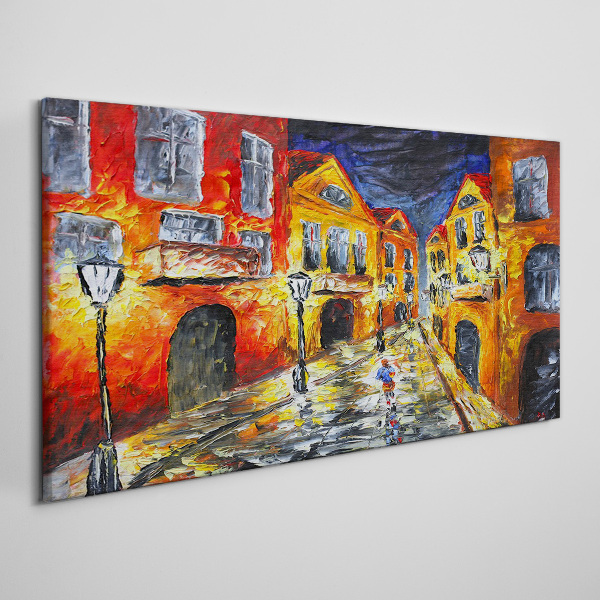 Obraz Canvas Nocna ulica w kolorach