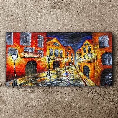 Obraz Canvas Nocna ulica w kolorach