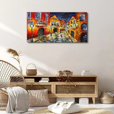Obraz Canvas Nocna ulica w kolorach