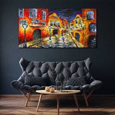 Obraz Canvas Nocna ulica w kolorach