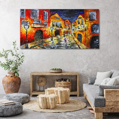 Obraz Canvas Nocna ulica w kolorach