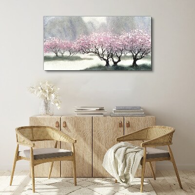 Obraz Canvas zima śnieg drzewa kwiaty