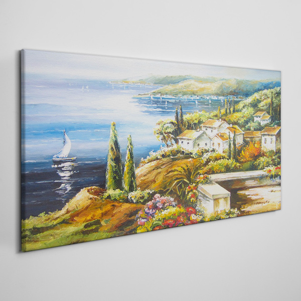 Obraz Canvas Nadmorski pejzaż z żaglówką