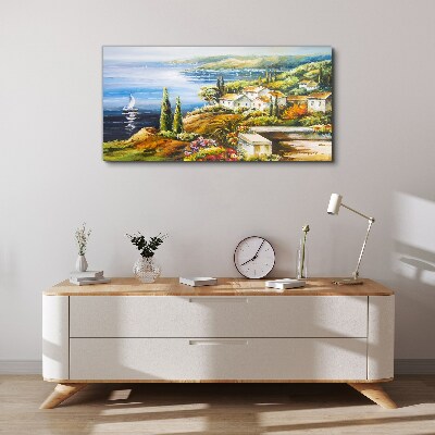 Obraz Canvas Nadmorski pejzaż z żaglówką