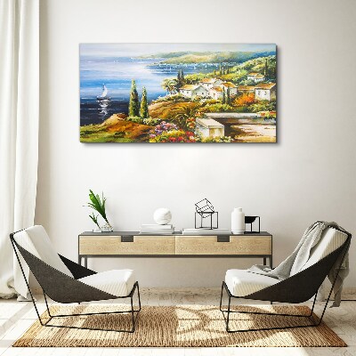 Obraz Canvas Nadmorski pejzaż z żaglówką